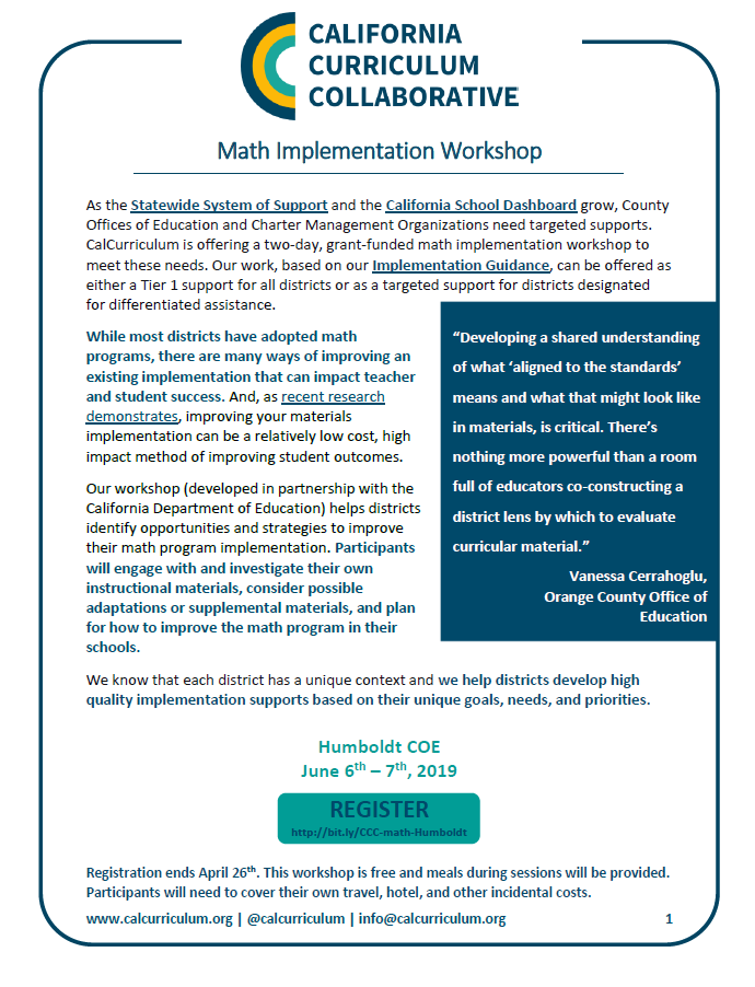 Math Implementation Workshop