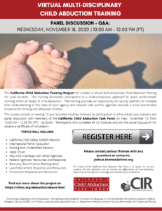 Rural Counties Virtual Child Abduction Training