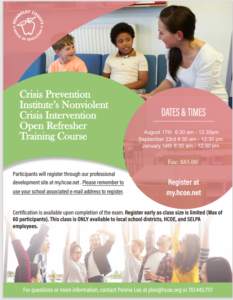 CPI Nonviolent Crisis Intervention Open Refresher Training Course