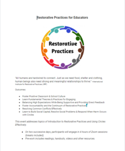 Restorative Practices for Educators