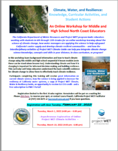 Project WET Climate, Water, and Resilience: Knowledge, Curricular Activities, and Student Actions 