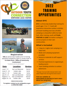 Outdoor Youth Connection 2022 Training Opportunities