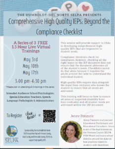 Comprehensive High Quality IEPs: Beyond the Compliance Checklist May 23