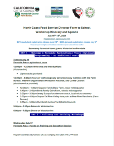 North Coast Food Service Director Farm to School Workshop page 1